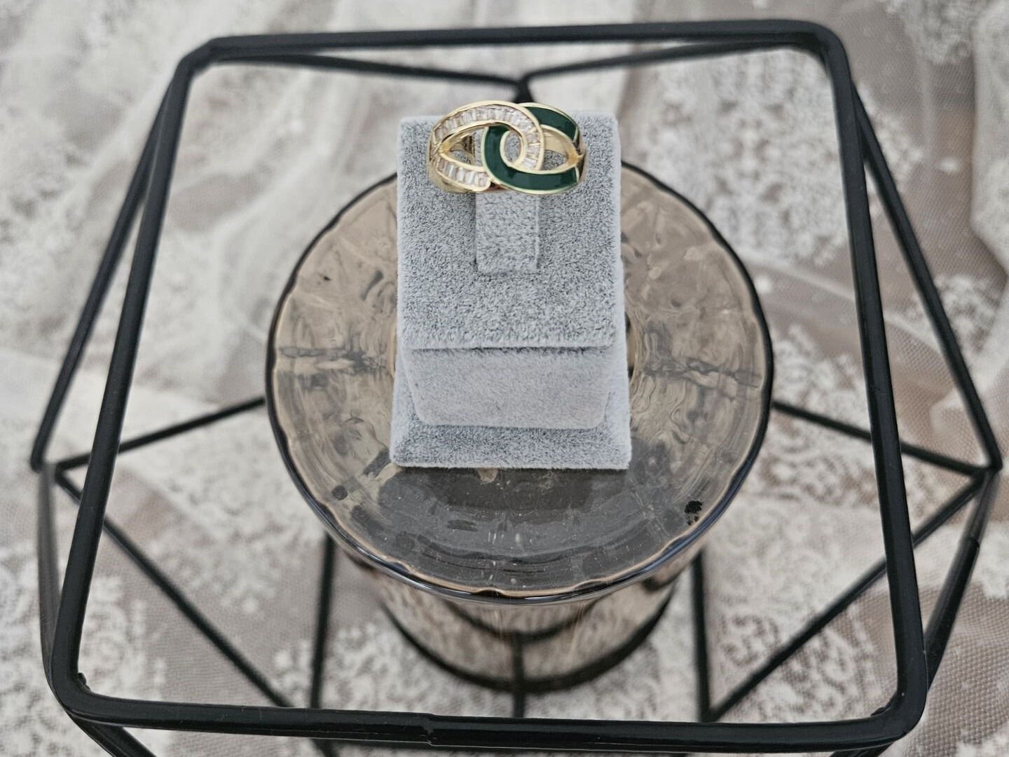 Yesil Mineli Zirkon Tasli Yuzuk