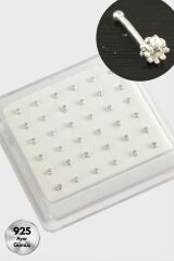 2 mm Zirkon Tek Taşlı Gümüş Hızma 36 Adet