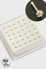 2 mm Zirkon Tek Taşlı Gümüş Hızma 36 Adet
