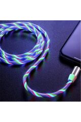 3 Uçlu iOs Android Manyetik Mıknatıslı USB Şarj Kablosu