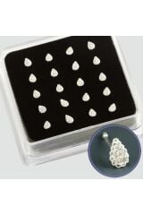 Oval Zirkon Taşlı Gümüş Hızma (20 Adet)