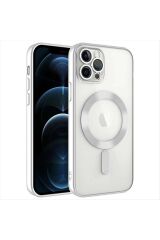 iPhone 14 Pro Lüx Magsaff Lazer Silikon Kılıf (Kamera Korumalı)