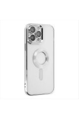 iPhone 14 Pro Lüx Magsaff Lazer Silikon Kılıf (Kamera Korumalı)