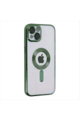 iPhone 14 Plus Lüx Magsaff Lazer Silikon Kılıf (Kamera Korumalı)