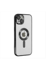 iPhone 14 Lüx Magsaff Lazer Silikon Kılıf (Kamera Korumalı)