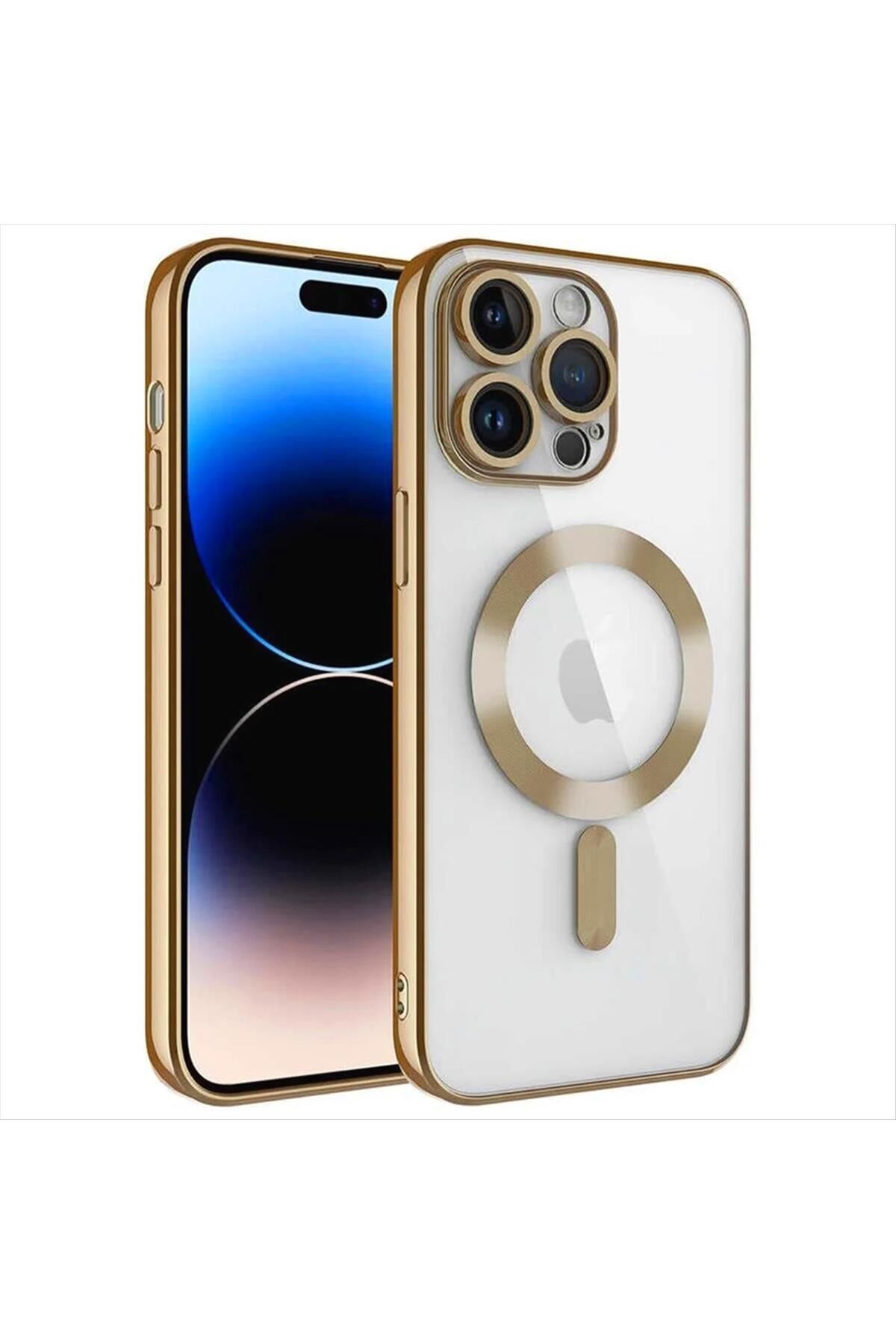 iPhone 13 Pro Lüx Magsaff Lazer Silikon Kılıf (Kamera Korumalı)