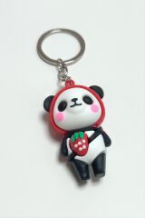 Kırmızı Başlıklı Panda Silikon Anahtarlık