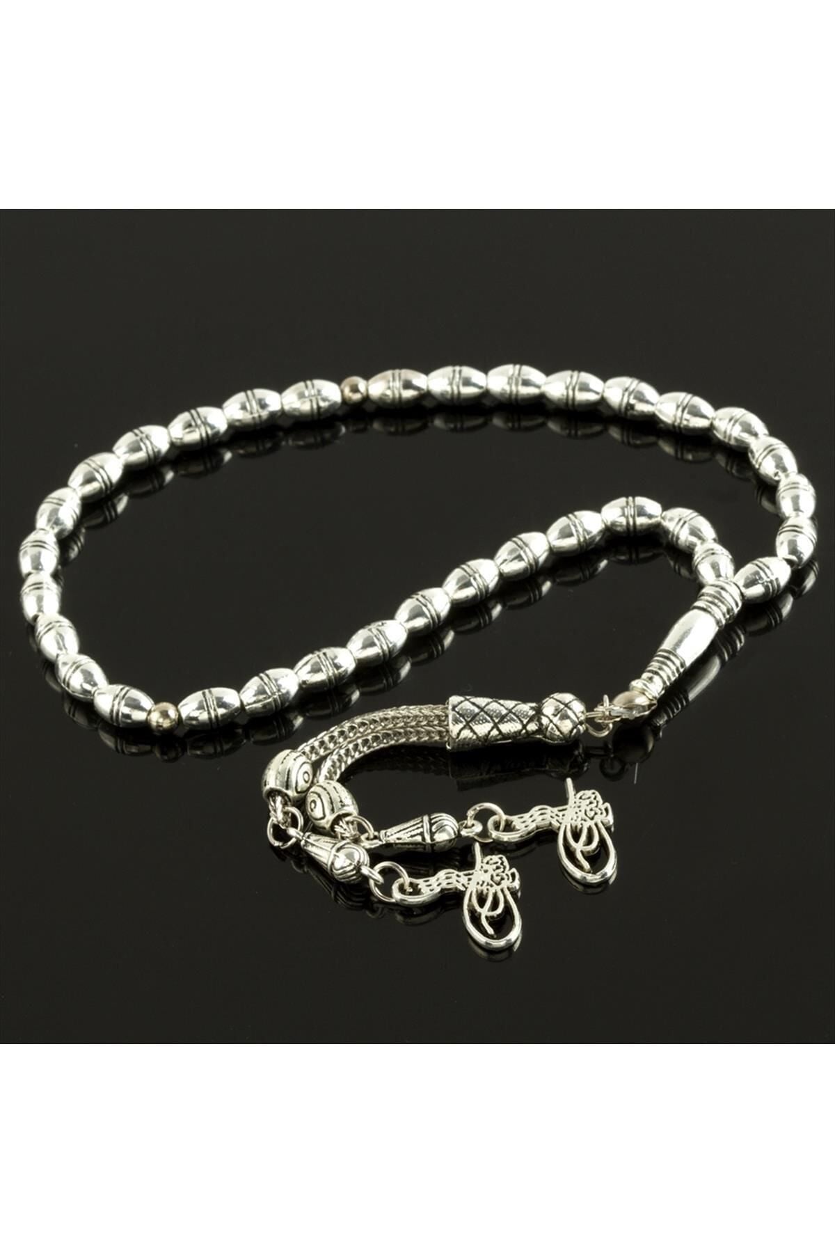Çizgili Oval Metal Tesbih 0,6 mm